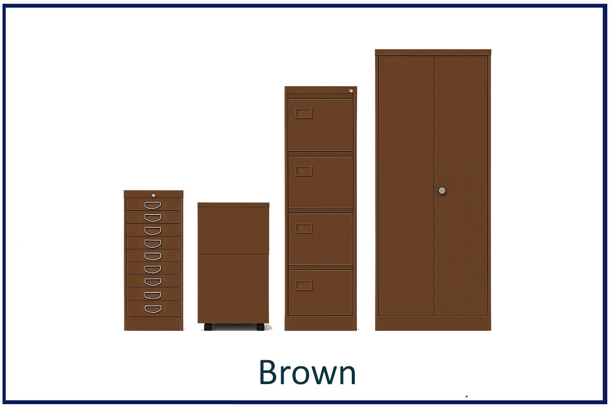 office storage solutions, metal filing, lockers, cupboards and tablours in colour. Choose your colour brown