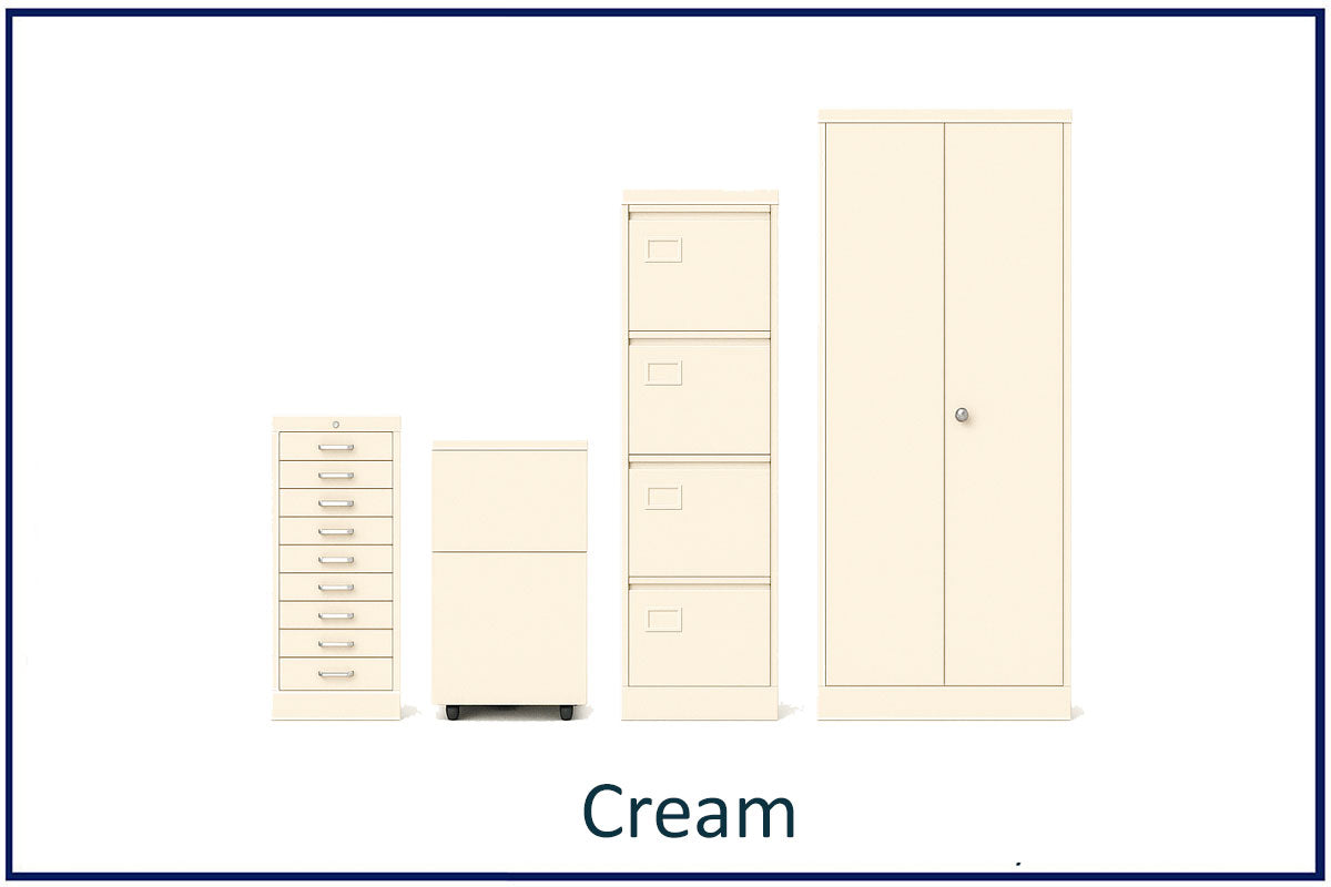 office storage solutions, metal filing, lockers, cupboards and tablours in colour. Choose your colour cream