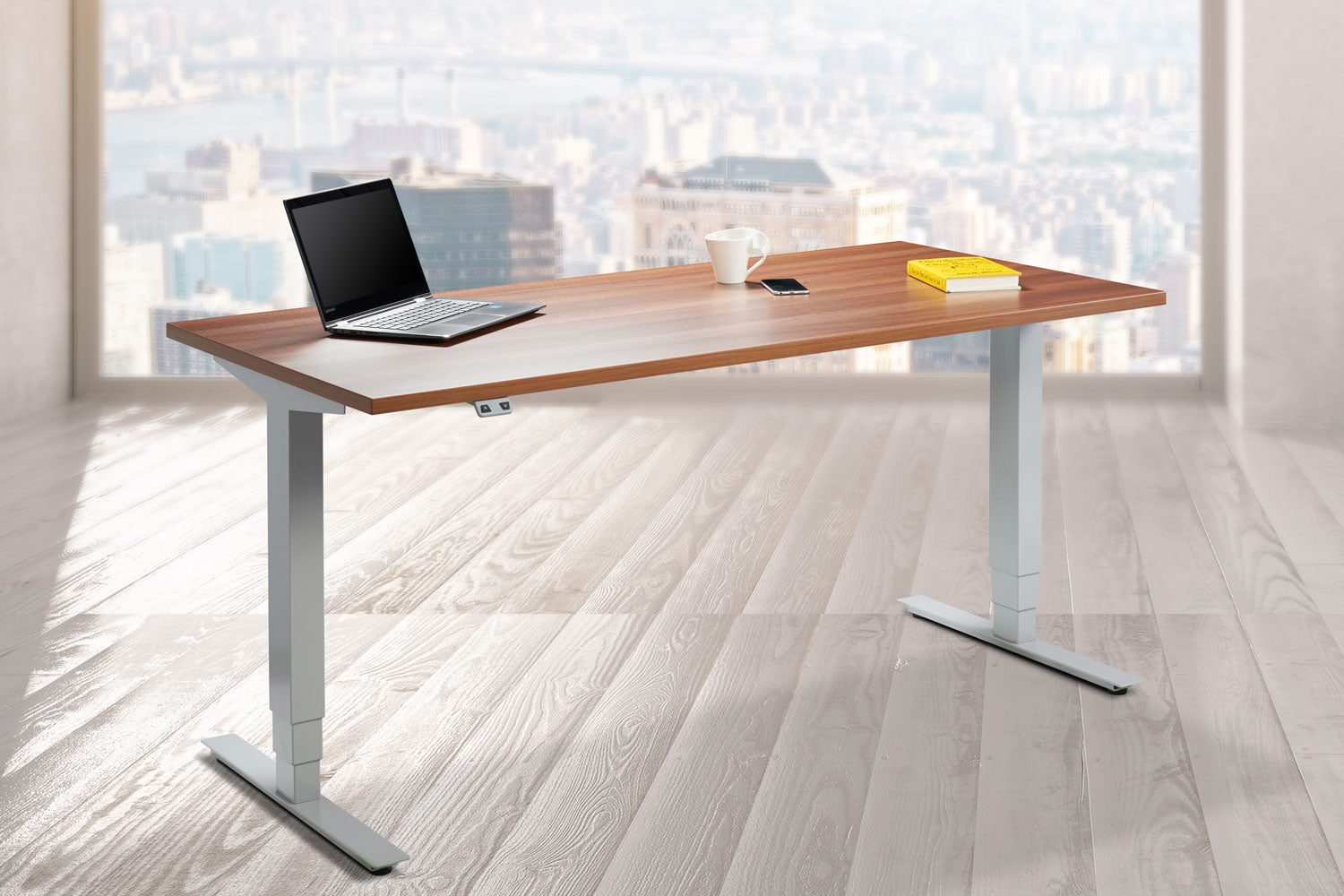 Height Adjustable corner desk for ergonomic workspaces at home. Office Furnture delivered and installed