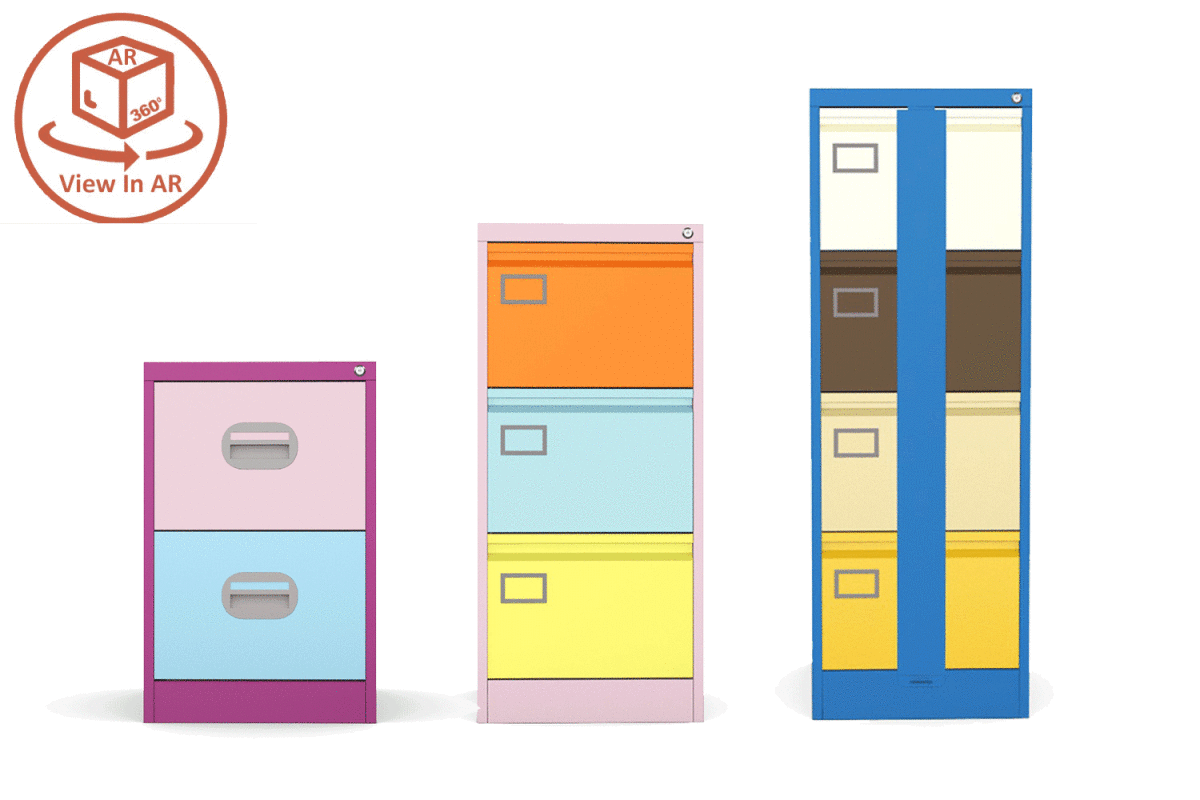 Filing cabinets colourful solutions. Create your favourite colour combinations online with our 360 tool and view in AR
