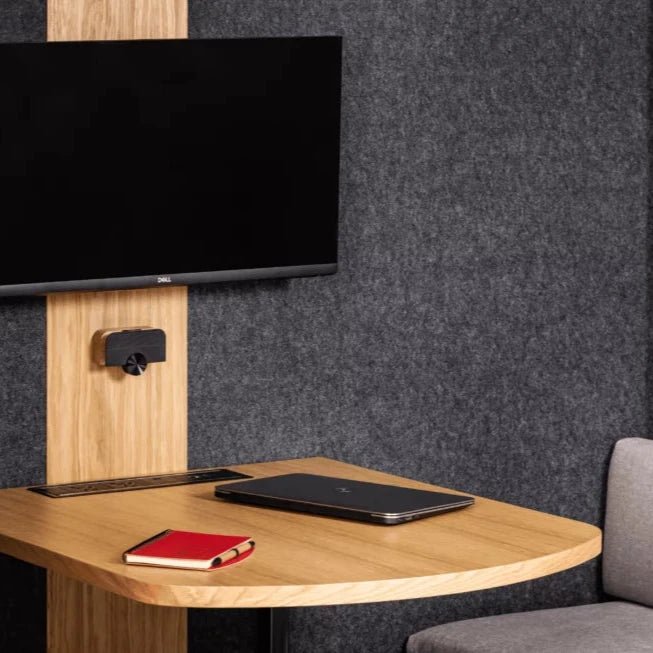 Camden Style 2 or 4 person meeting POD MeavoThat’s My Office Furniture, 360 Degree View storage, desk, chair