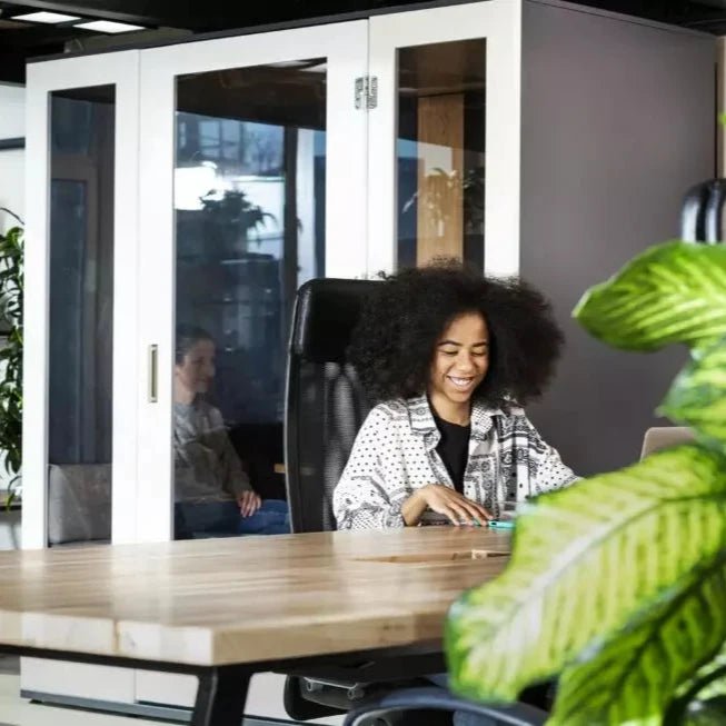 Camden Style 2 or 4 person meeting POD MeavoThat’s My Office Furniture, 360 Degree View storage, desk, chair