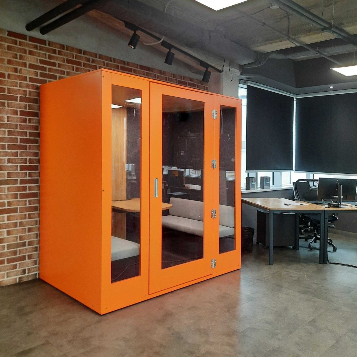 meavo camden 4 person meeting PODThat’s My Office Furniture, 360 Degree View storage, desk, chair