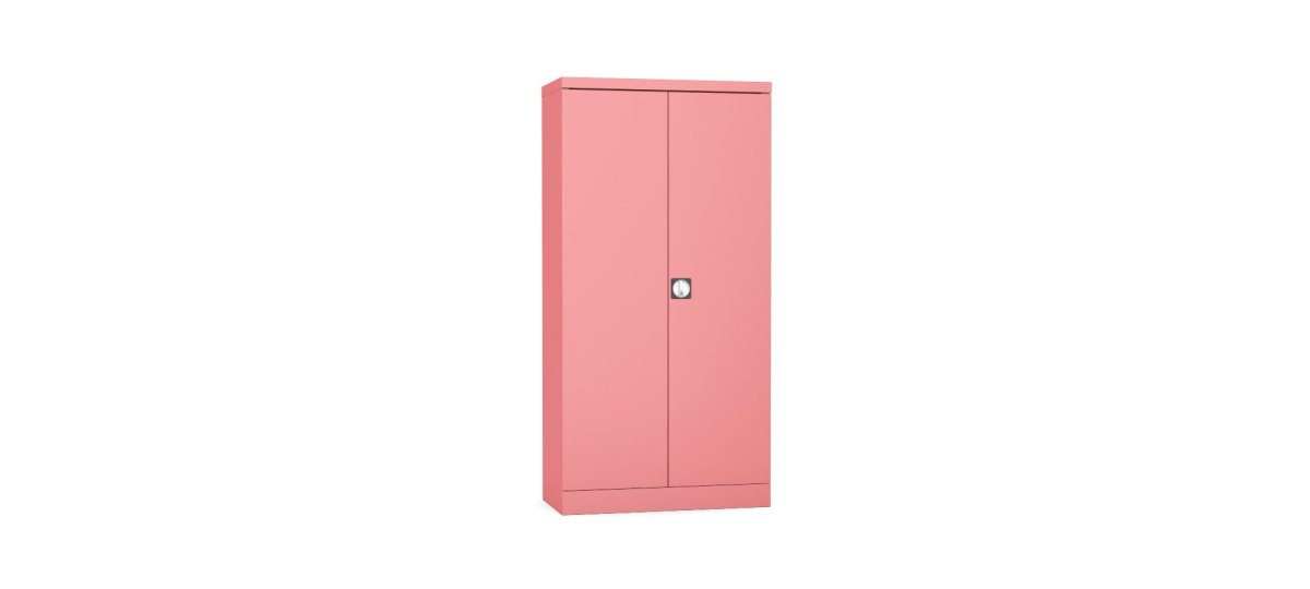 Silverline Kontrax Office Stationery 2 door Tall  Cupboard 3 Shelf 183cm  CUEC7AGS-pink