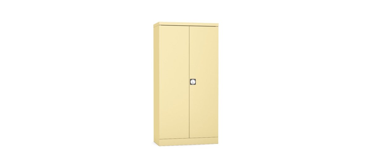 Silverline Kontrax Office Stationery 2 door Tall  Cupboard 3 Shelf 183cm  CUEC7AGS-green beige