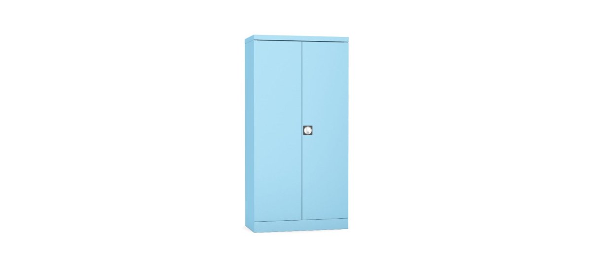 Silverline Kontrax Office Stationery 2 door Tall  Cupboard 3 Shelf 183cm  CUEC7AGS-pale blue
