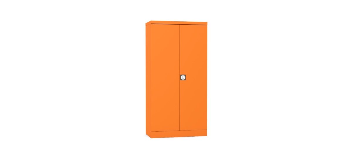 Silverline Kontrax Office Stationery 2 door Tall  Cupboard 3 Shelf 183cm  CUEC7AGS-orange