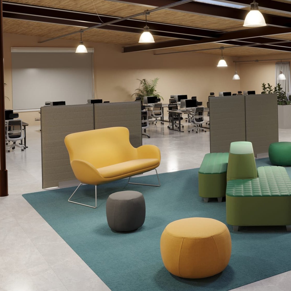 Quiet Acoustic Wall Free Standing Panel Screen 60cm wide