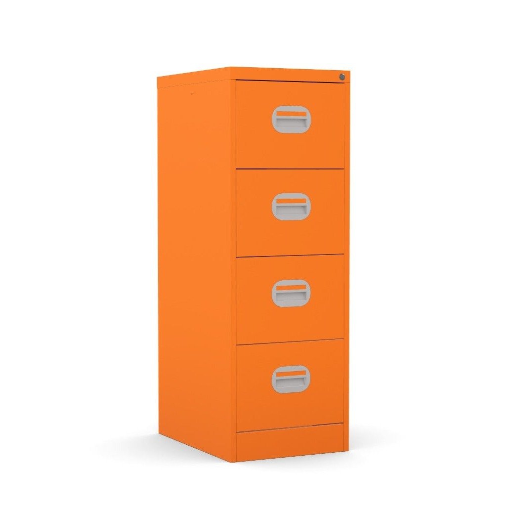 4 Drawer Filing Cabinet Metral locking FCEC4F-orange