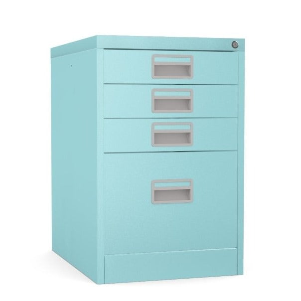 Home Filer Cabinet 4 Drawer (3 + 1) Locking Desk High FCM1F-turquoise