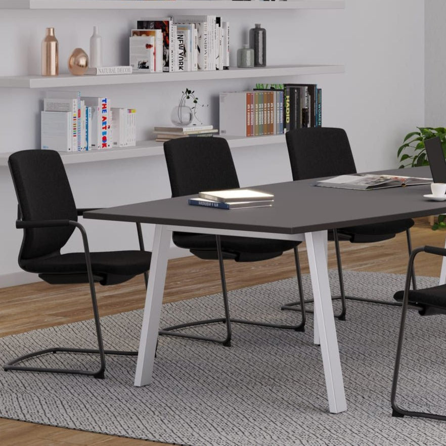 Office Meeting Chair Y.88 Black legs and colour choice in 360 view
