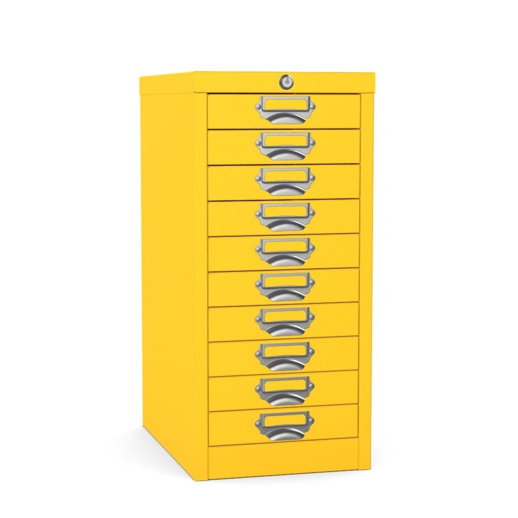 10 drawer locking multidrawer silverline yellowThat’s My Office Furniture, 360 Degree View storage, desk, chair