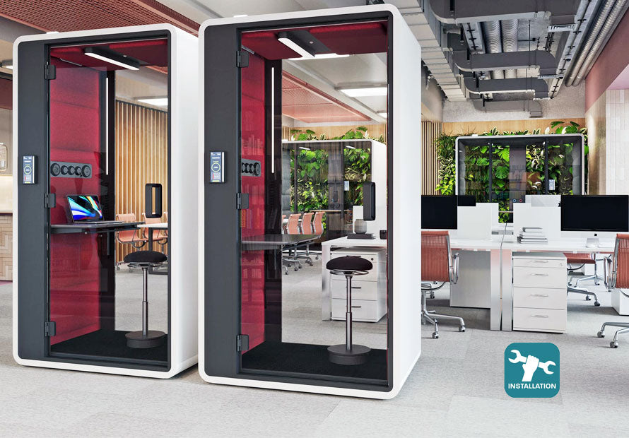 Office meeting POD and Phone BoothsThat’s My Office Furniture, 360 Degree View storage, desk, chair