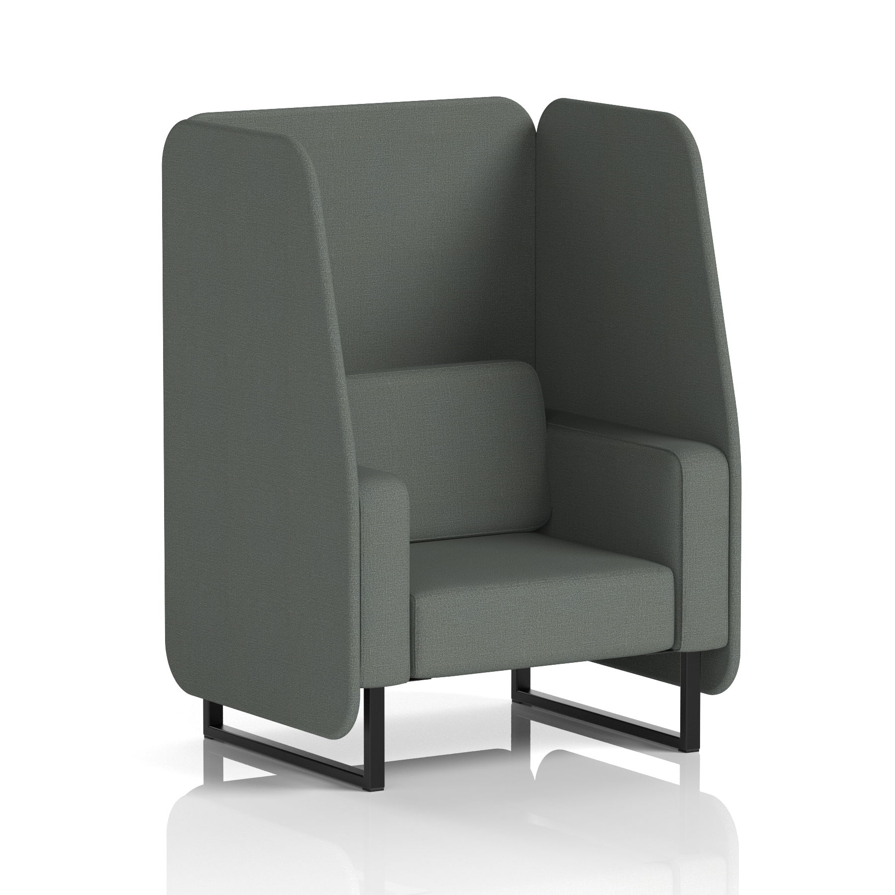 Brixworth Open Booth With Black Legs in Single Tone 3 Seater Diameter Panels And Sofa Band 2 - X2