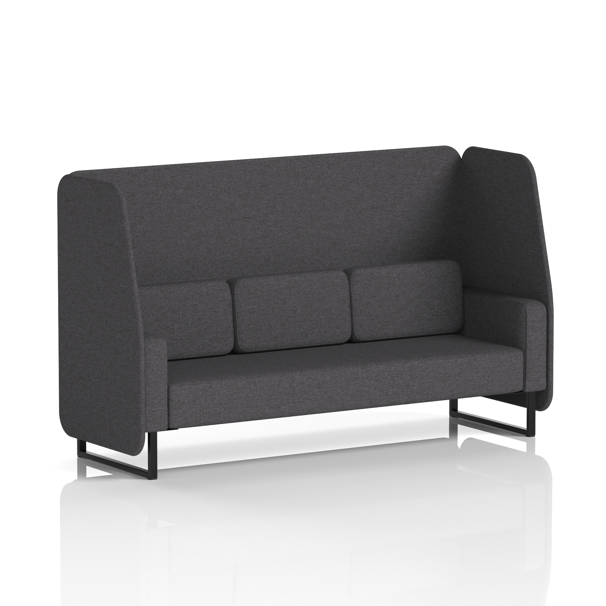 Brixworth Open Booth With Black Legs in Single Tone 2 Seater Partner Panels And Sofa Band 4 - Synergy