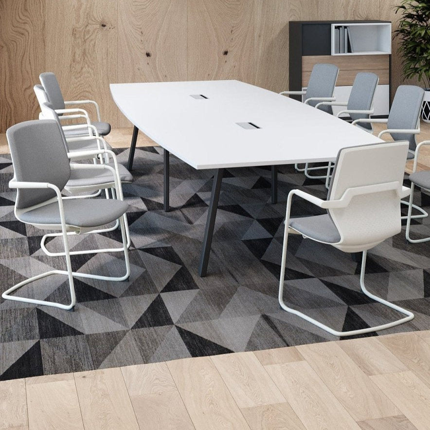 Office Meeting Chair Y.88 White legs and colour choice in 360 view