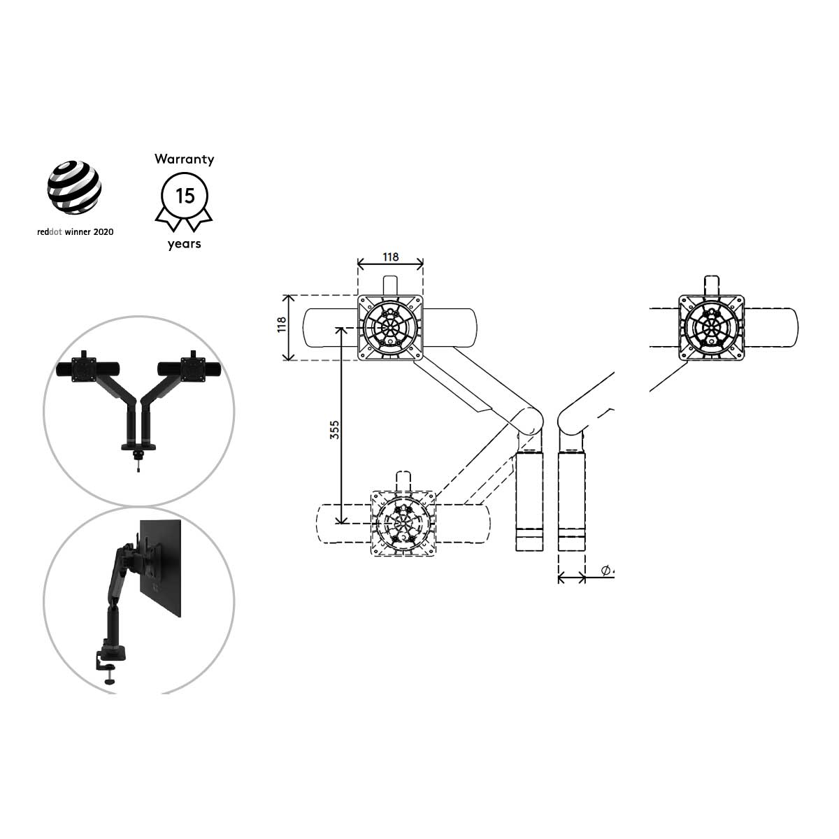 Monitor Arm Dual Screen Nowy StylThat’s My Office Furniture, 360 Degree View storage, desk, chair