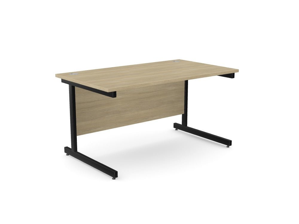 Ashford Metal Leg Straight Desk 800 - Stocked - SKU: Product Code: A - CTST1480/UO/BLK Top: AK - TM1480/UO, Leg: A - LCT1ST80/BLK