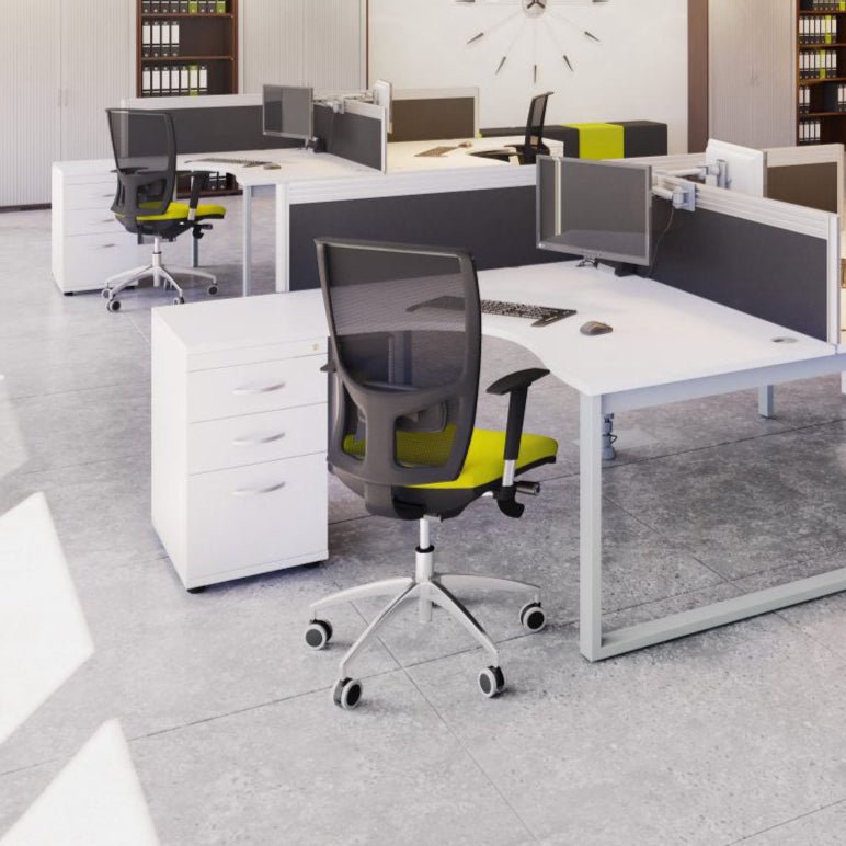 Switch Crescent Office|Home Desk LH |RH with Pedestal S-CRSC-LEA-CL16-18