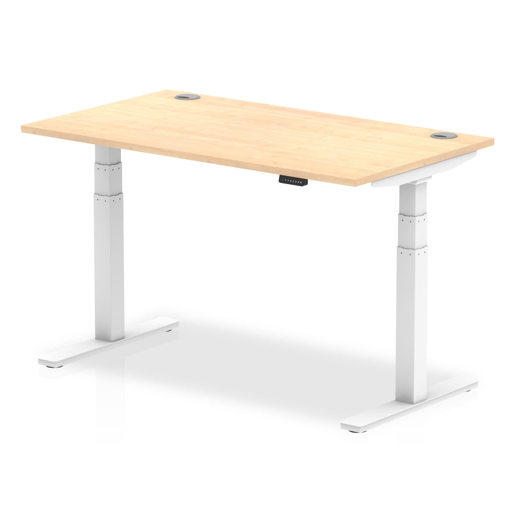 Office furniture air-height-adjustable-desk-with-cable-ports Dynamic Walnut 140 Wide