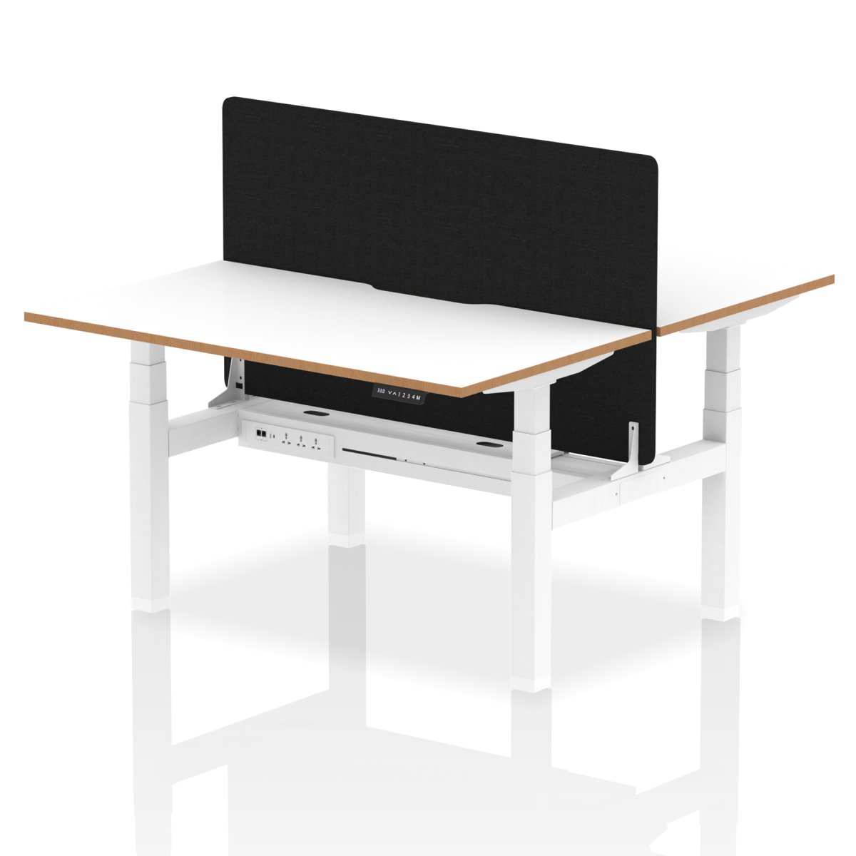 Air Back-to-Back Height Adjustable Bench Desk - Oslo dynamic 1400mm 4 Person