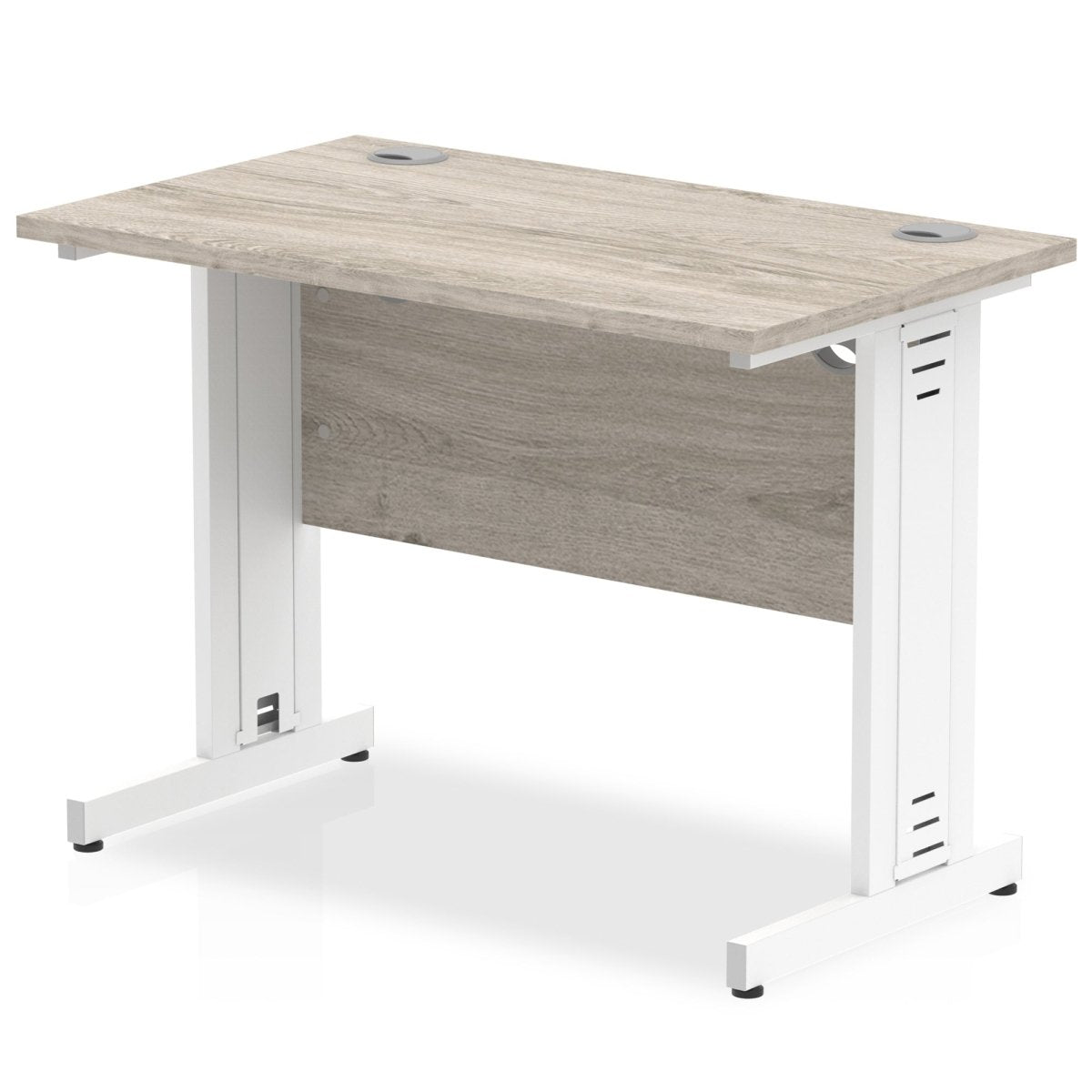 Office furniture impulse-100mm-slimline-desk-cable-managed-leg Dynamic White Colour Grey Oak