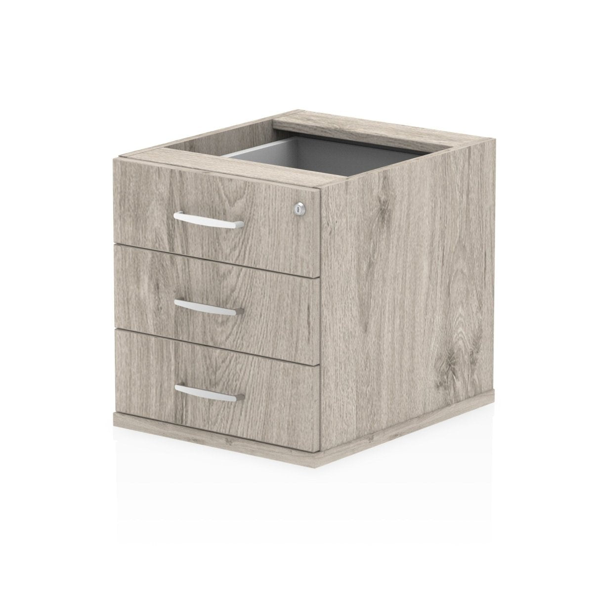Office furniture impulse-fixed-pedestal Dynamic Grey Oak Desk 3 Drawer