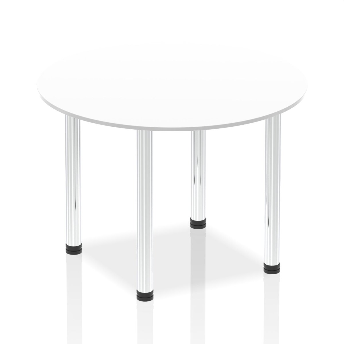 Office furniture impulse-round-table-with-post-leg Dynamic White Desk Colour 100 Wide