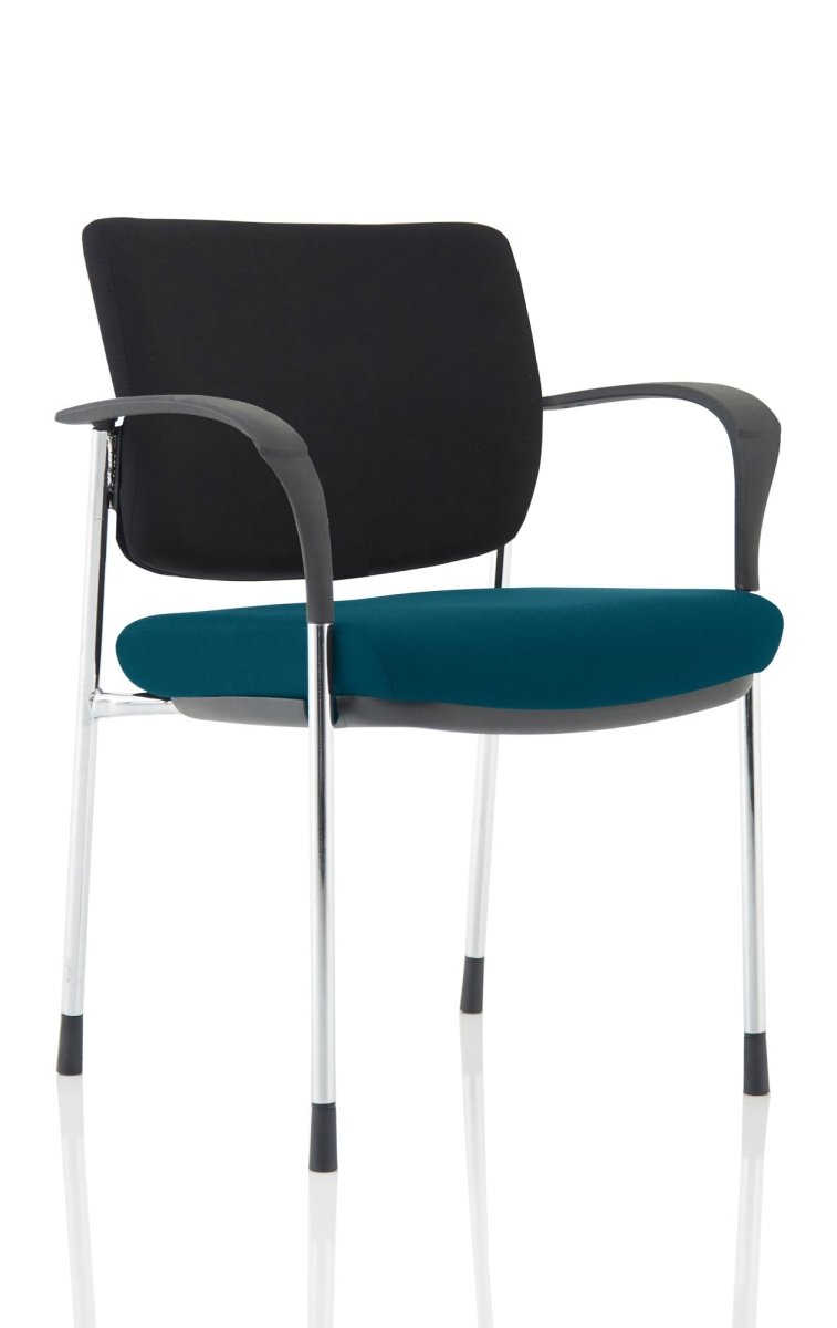 Office furniture brunswick-deluxe-visitor-chair-bespoke Dynamic Bespoke Maringa Teal Chrome Black Fabric