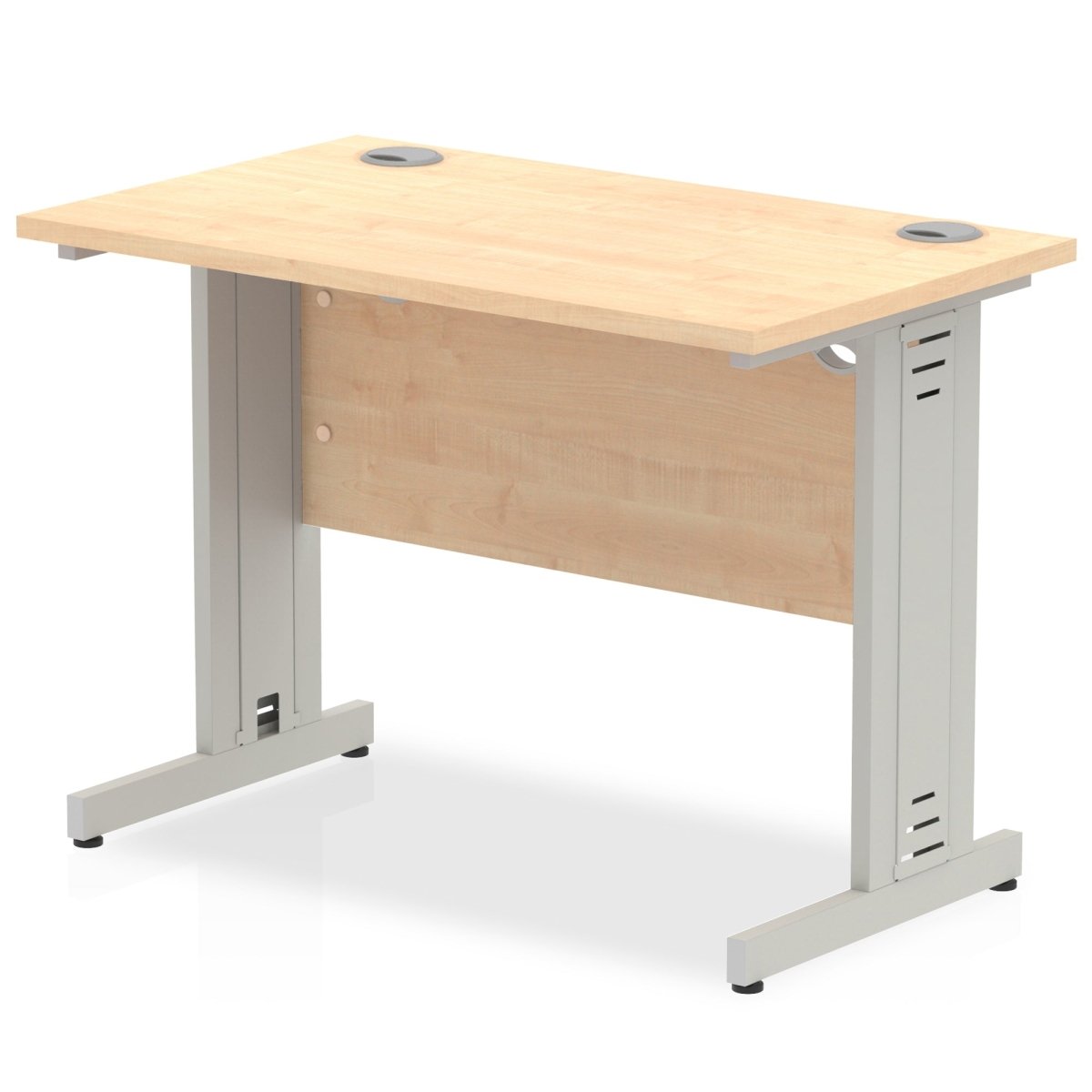 Office furniture impulse-100mm-slimline-desk-cable-managed-leg Dynamic Silver Colour Maple