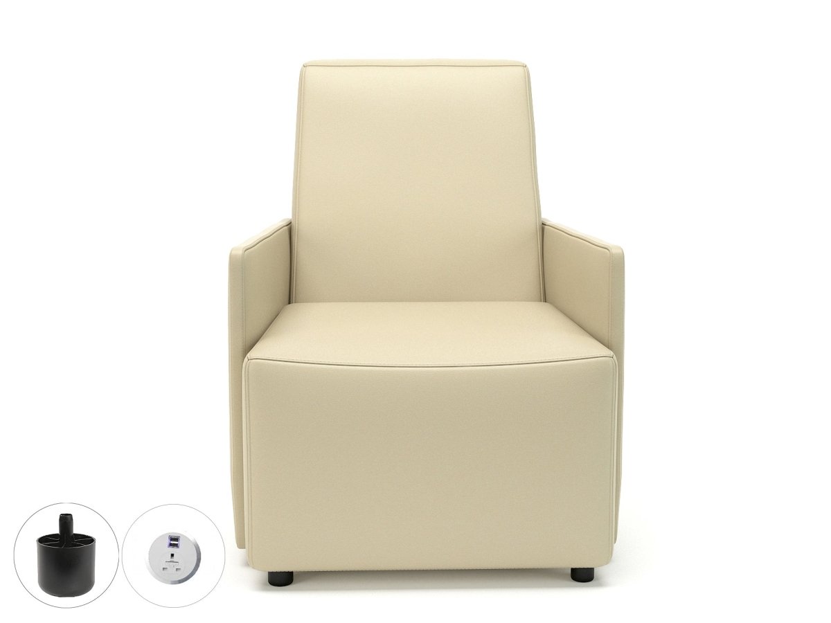 Office furniture pella-69cm-wide-armchair-in-cristina-marrone-ultima-faux-leather-with-socket Dynamic Colour Taupe