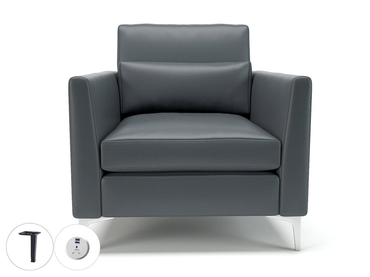 roselle-90cm-wide-armchair-in-cristina-marrone-ultima-faux-leather-with-socket Dynamic Chrome Colour Chalk