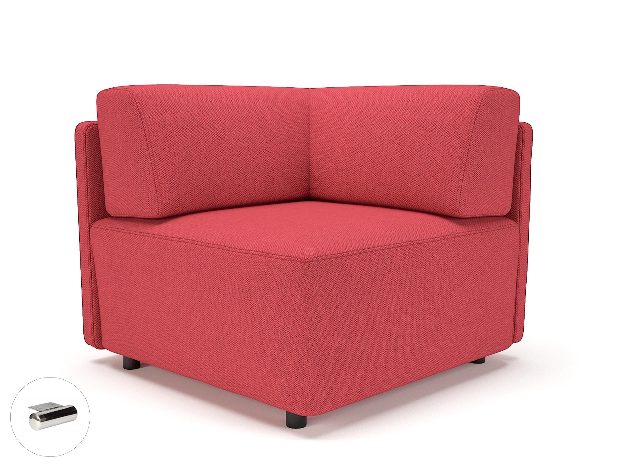 Office Modular Seating Loomis 87cm Wide Corner Unit in Camira Era Fabric Chrome Colour Cycle