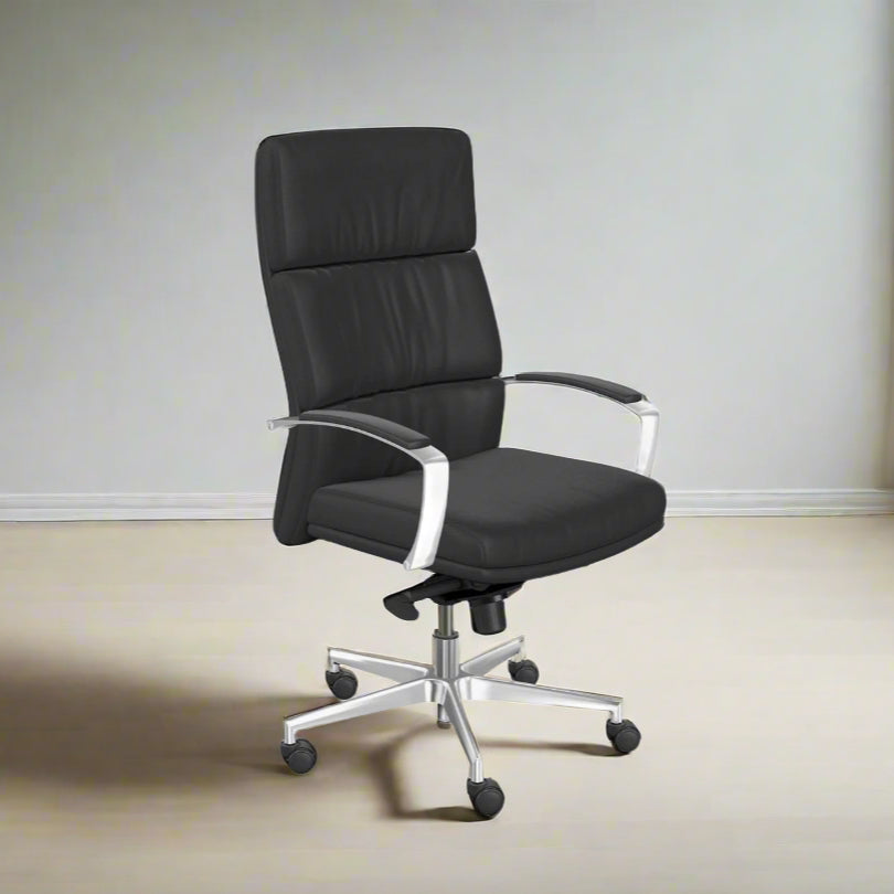 Denver A-540-01 High Back Exec Chair - MF-165T Mech Moby Arms Europa AL690 Base - Lotus Black L001 1 Office Furniture