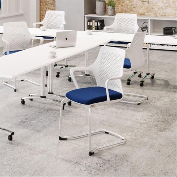 Gemina - WPT 100, White Seat Shell, Chromed Frame White 3 Office Furniture and Home Remote Working
