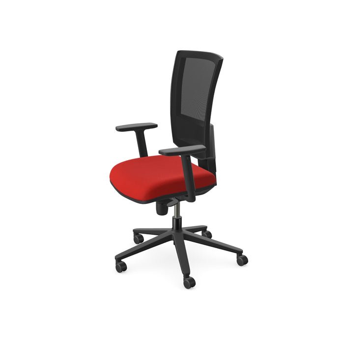 OFlash *FABRIC* Back, *SEAT SLIDE*, Step Arms PP - Evert Black OFLASH/F/BB/ 5 Office Furniture