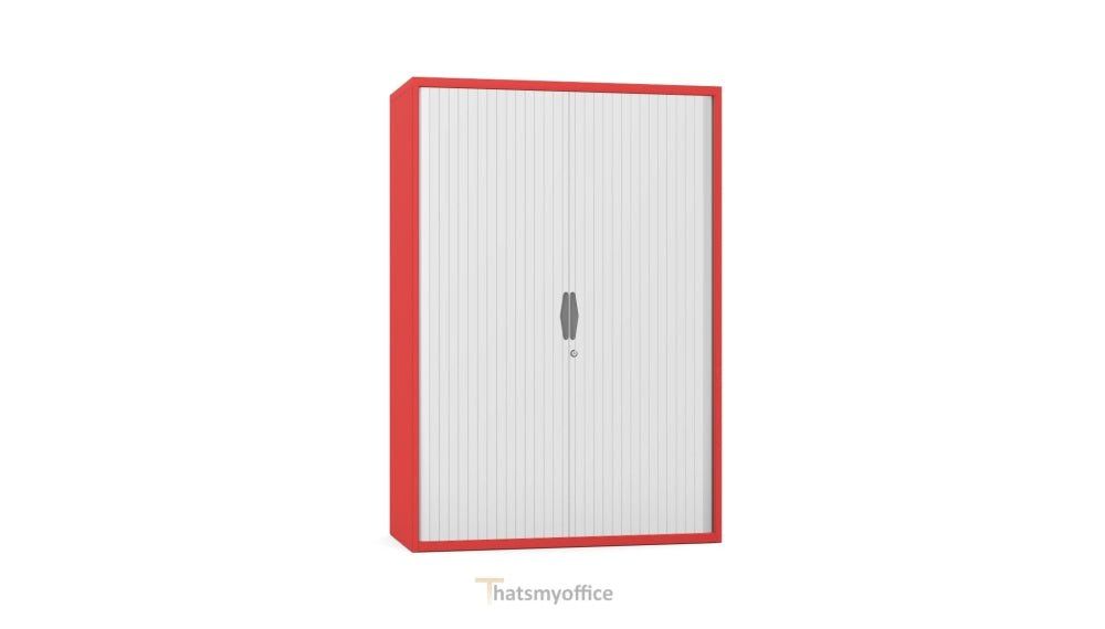 SilverlineCupboard  Freedom Side Opening Tambour 131cm High FR40OWT- 2 Office Furniture