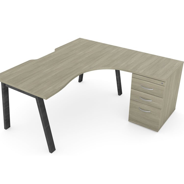 Switch Crescent Desk A Frame LH or RH with Pedestal S-CRSC-LEA-TP16-23 6 Office Furniture and Home Remote Working