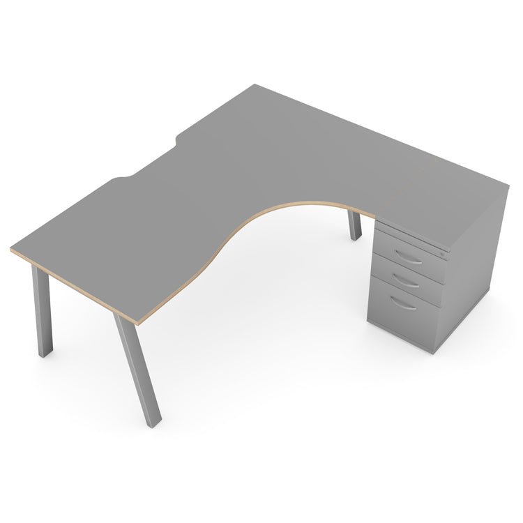 Switch Crescent Desk A Frame LH or RH with Pedestal S-CRSC-LEA-TP16-19 2 Office Furniture and Home Remote Working