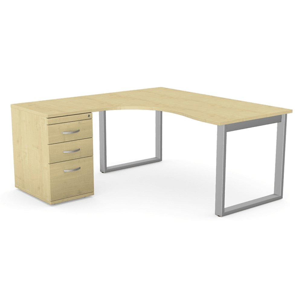 Switch Crescent Office|Home Desk LH |RH with Pedestal S-CRSC-LEA-CL16-18