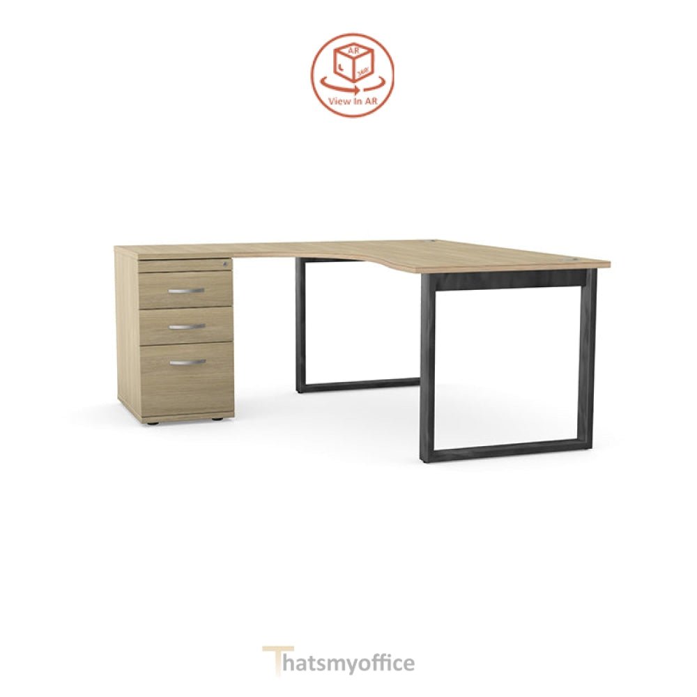 Switch Crescent Desk Closed Frame LH or RH with Pedestal S-CRSC-LEA-CL16-22 5 Office Furniture and Home Remote Working