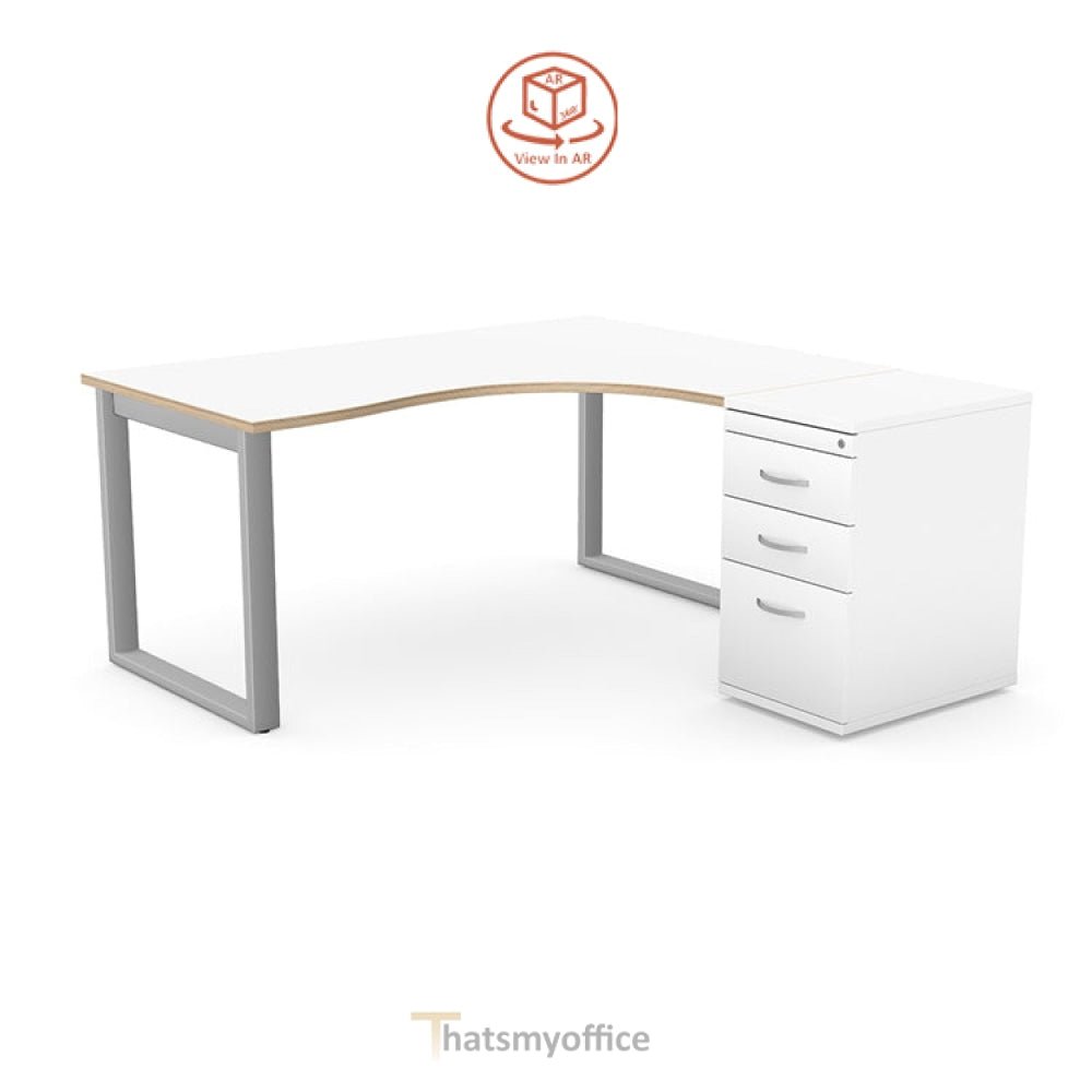 Switch Crescent Desk Closed Frame LH or RH with Pedestal S-CRSC-LEA-CL16-21 4 Office Furniture and Home Remote Working