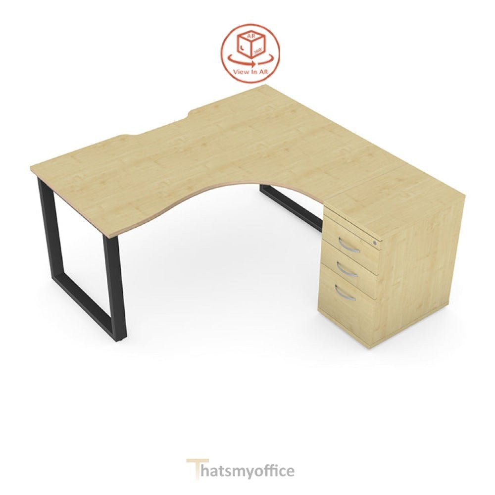 Switch Crescent Desk Closed Frame LH or RH with Pedestal S-CRSC-LEA-CL16-20 3 Office Furniture and Home Remote Working