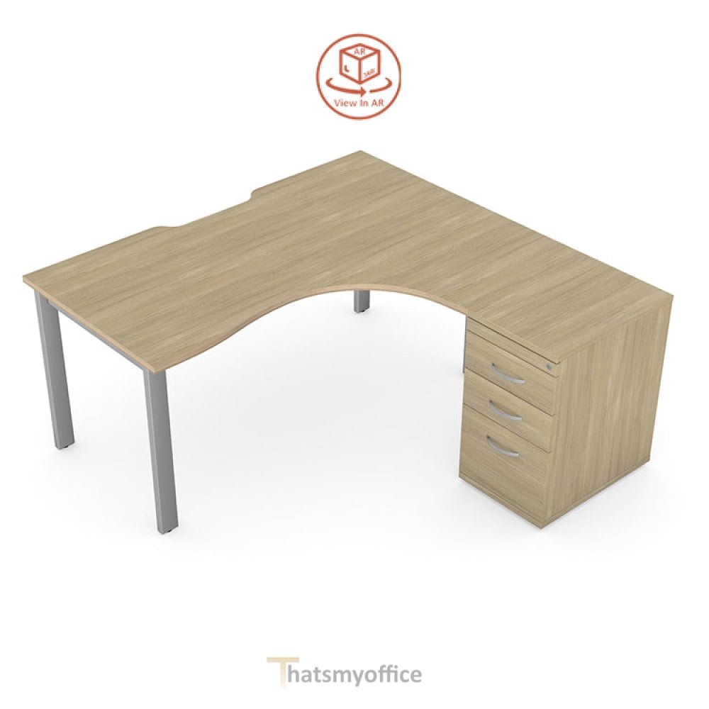 Switch Crescent Desk Open Frame LH or RH with Pedestal S-CRSC-LEA-OP16-20 3 Office Furniture and Home Remote Working