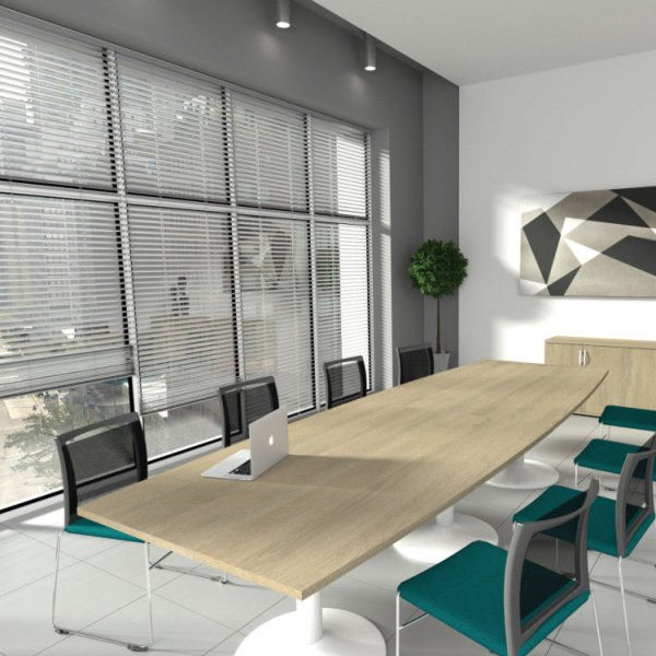 Office Switch Single Piece Curved Meeting Table, A-Leg 4 Office Furniture and Home Remote Working