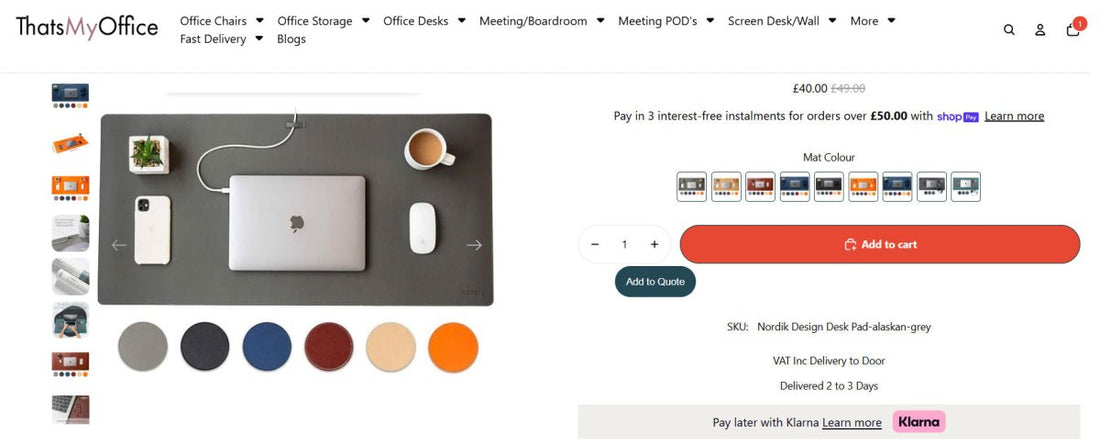 Online Office furniture Quotation Tool for Office Projects