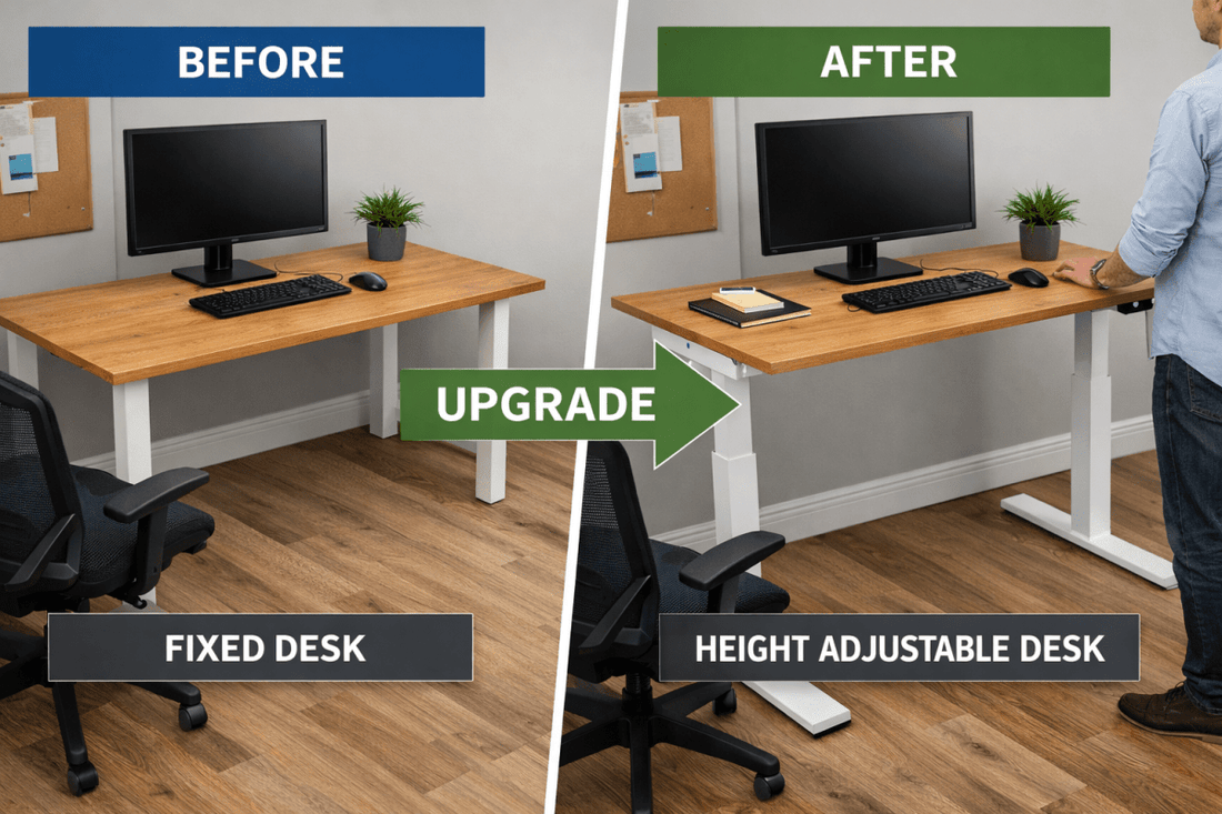 Upgrading to sit-stand working doesn’t have to mean replacing every desk.