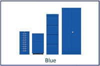 office storage solutions, metal filing, lockers, cupboards and tablours in colour. Choose your colour blue