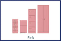 office storage solutions, metal filing, lockers, cupboards and tablours in colour. Choose your colour pink