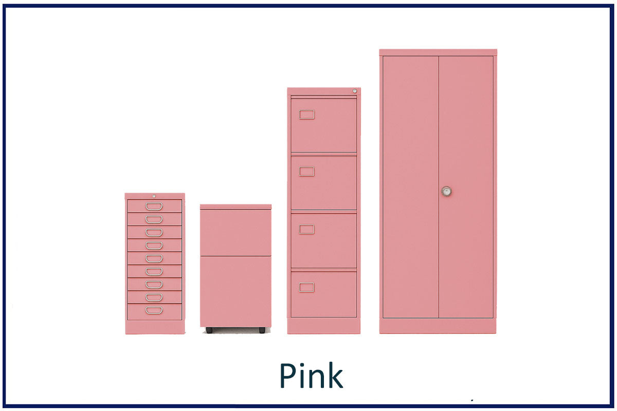 office storage solutions, metal filing, lockers, cupboards and tablours in colour. Choose your colour pink